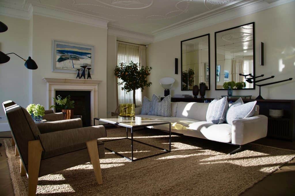 White large lounge in Georgian Villa