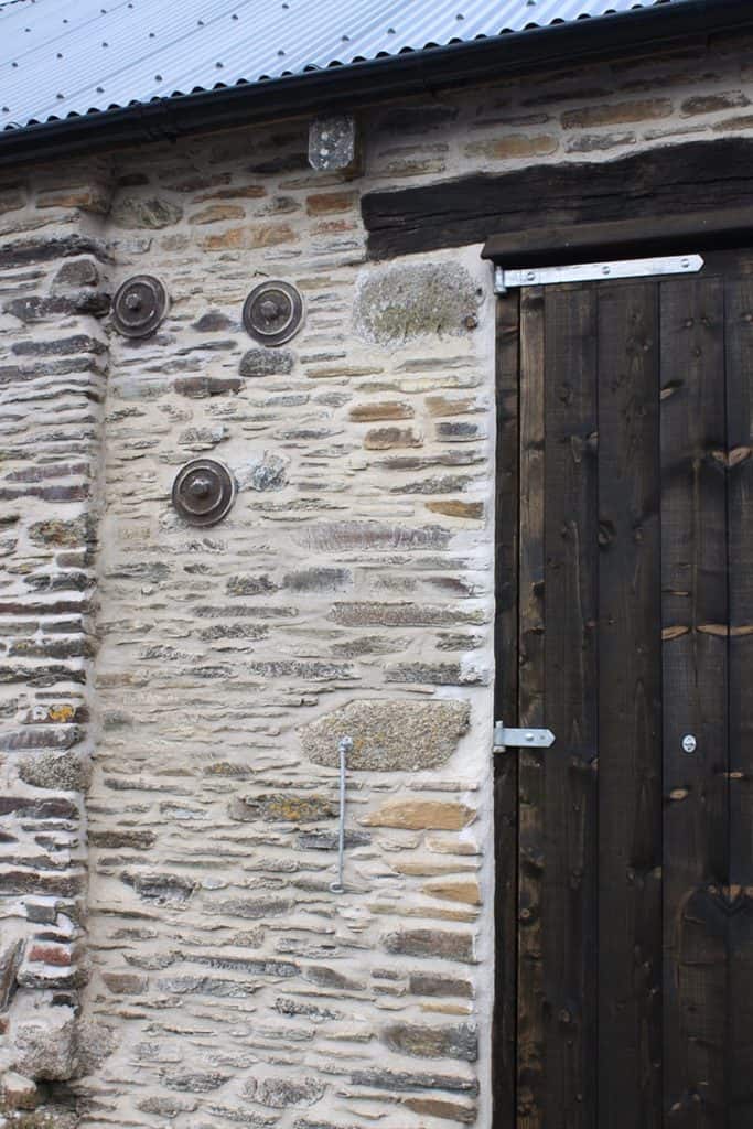 Wooden door of barn restoration