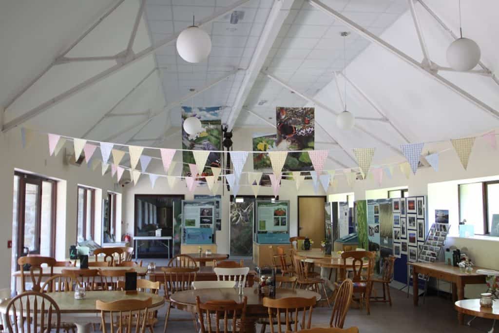 Inside seating area and visitor centre of Lopwell Dam