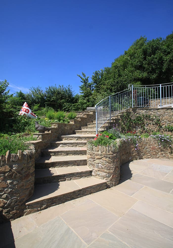 Stone garden steps leading up