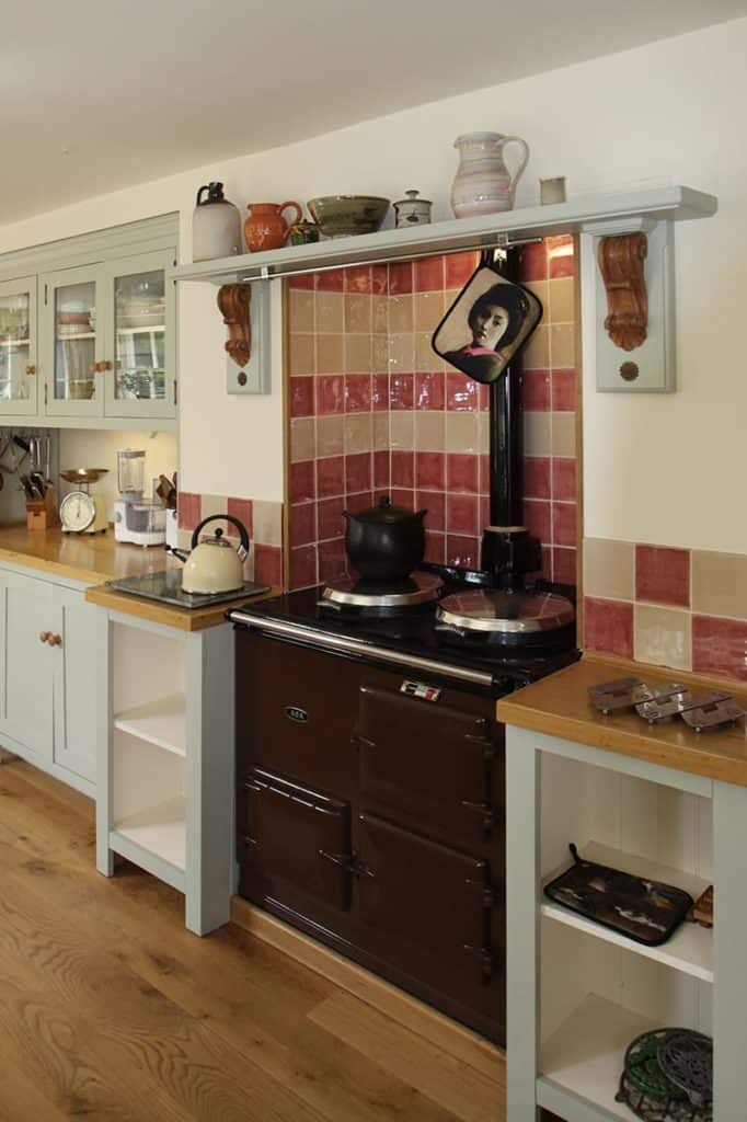 Aga in kitchen of renovated pediment of Georgian Townhouse