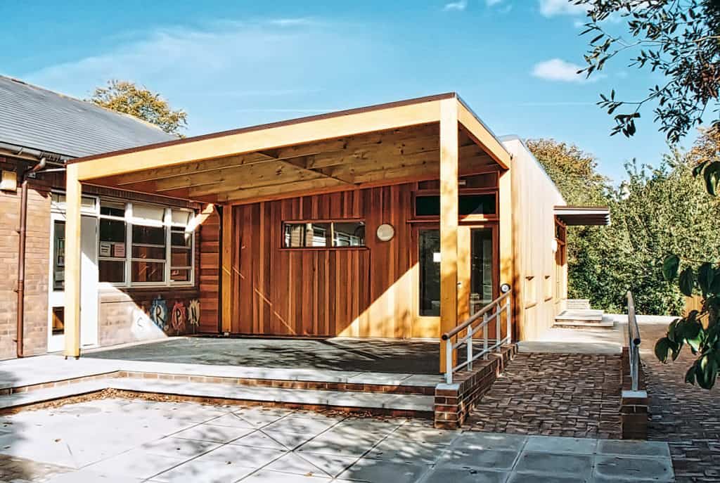 Sheltered area of early years classroom of Stoke school