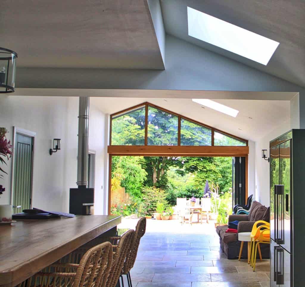 Garden room extension looking out to the back garden