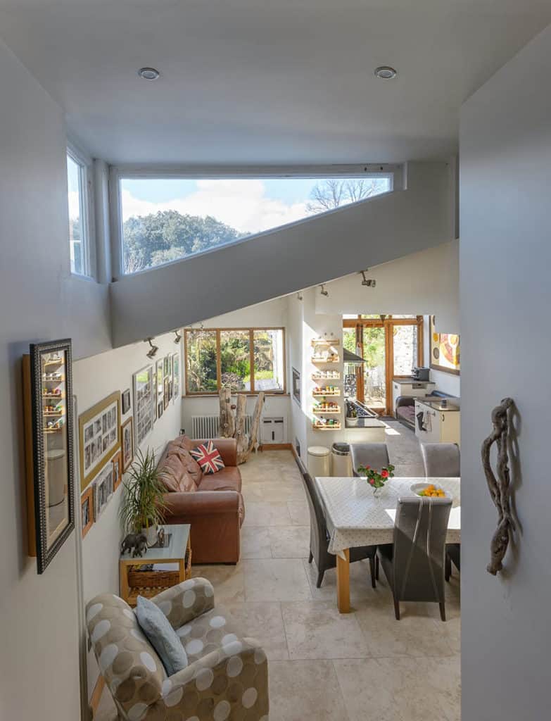 Victorian townhouse,remodelling,extension,Stoke Conservation Area,Victorian architectural features,Devon,Valletort Road,Plymouth,glazed gable end,open roof truss,kitchen,side link extension
