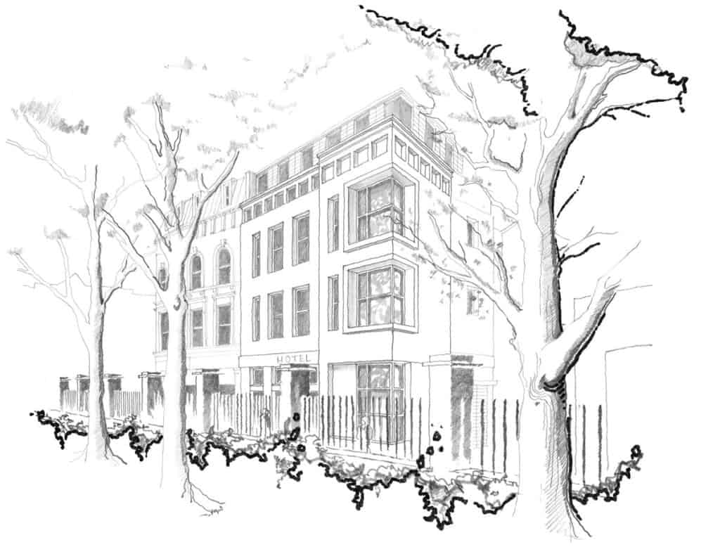 St Leonards Hotel handrawn Sketch