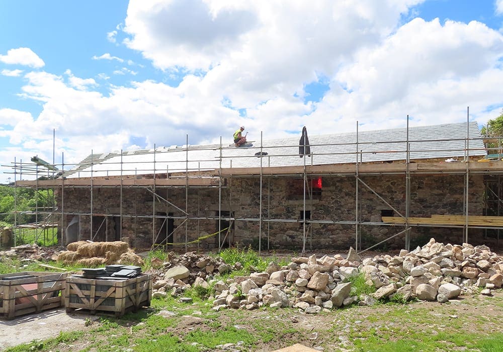 delabole slate roof,salvage,sustanabilty,old oak sawn